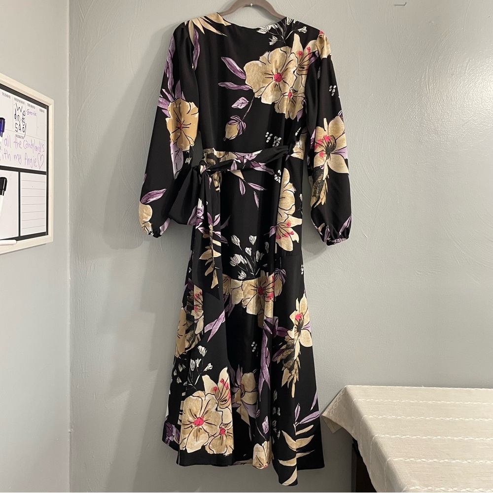 Anthropologie Hutch Wrap Long Sleeve Maxi Dress floral print romantic size MP - Picture 12 of 16